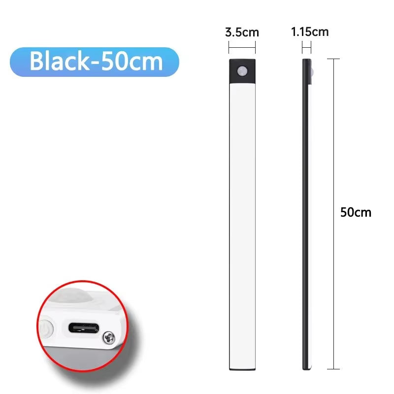 Cabinet Lights Motion Sensor LED Wireless USB under Ultra Thin Night Light for Kitchen Cabinet Bedroom Wardrobe Indoor Lighting