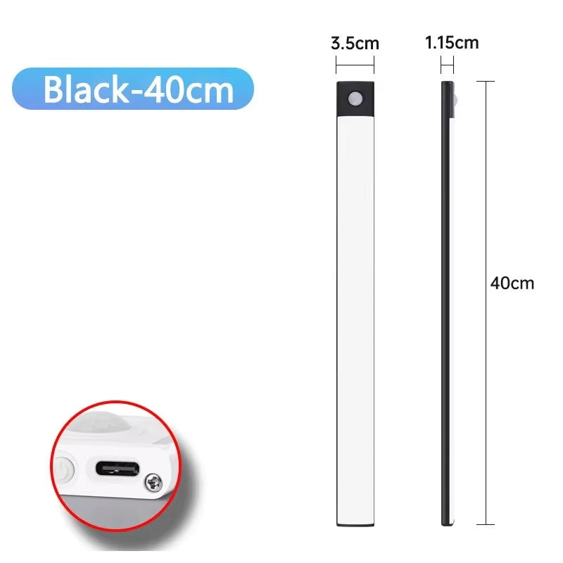 Cabinet Lights Motion Sensor LED Wireless USB under Ultra Thin Night Light for Kitchen Cabinet Bedroom Wardrobe Indoor Lighting