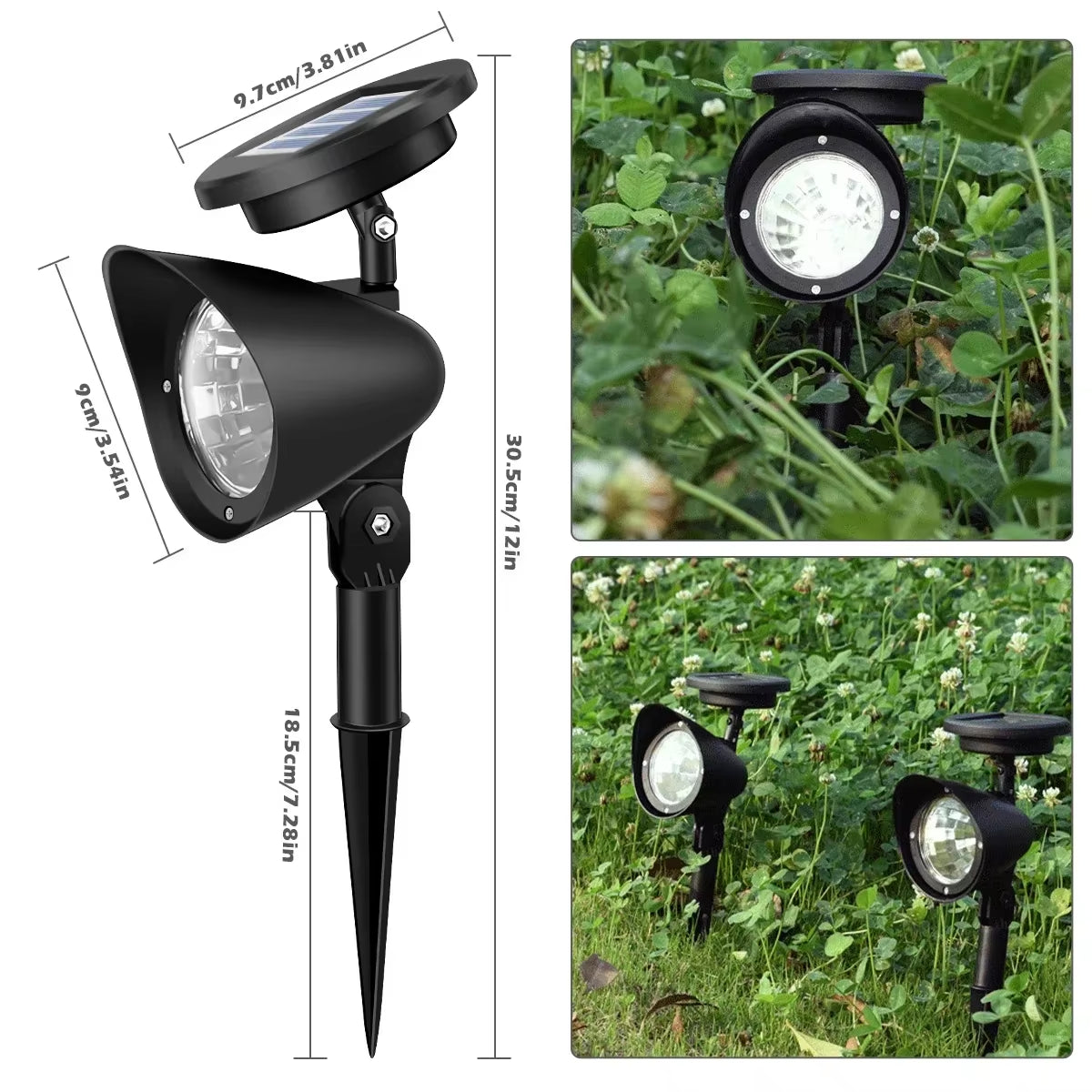 Outdoor Led Solar Spotlight Garden Lights Landscape Decoration IP65 Waterproof for Lawn Courtyard Pathway Tree Separately Lamp