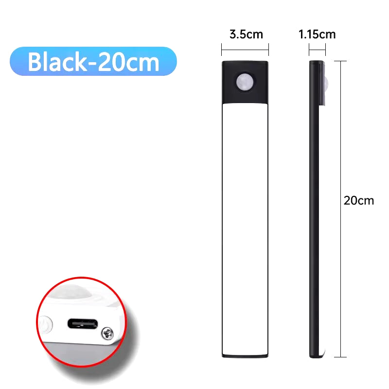 Cabinet Lights Motion Sensor LED Wireless USB under Ultra Thin Night Light for Kitchen Cabinet Bedroom Wardrobe Indoor Lighting