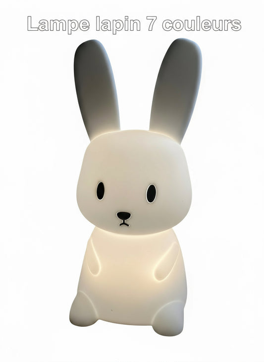 Veilleuse Lapin LED 7 Couleurs - Lampe Tactile Enfant Rechargeable