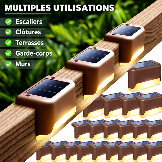 Lampes solaires LED pour escaliers, clôtures, terrasses et garde-corps