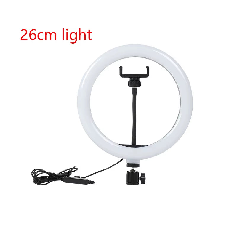 10Cm/26Cm Selfie Ring Light Youtube Video Live Photography Dimmable LED Photo Studio Light Tripod for Iphone Xiaomi Canon Nikon
