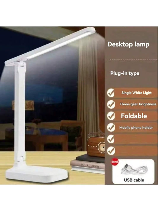 Foldable Eye Protection Desk Lamp, Touch Control 3-Level Dimming & Color Temperature, USB Rechargeable Reading Light for Study
