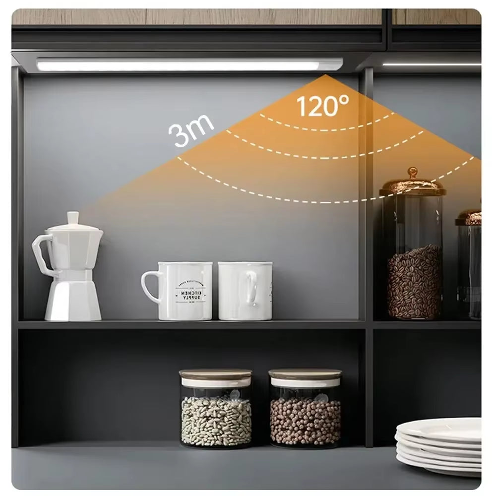 Cabinet Lights Motion Sensor LED Wireless USB under Ultra Thin Night Light for Kitchen Cabinet Bedroom Wardrobe Indoor Lighting