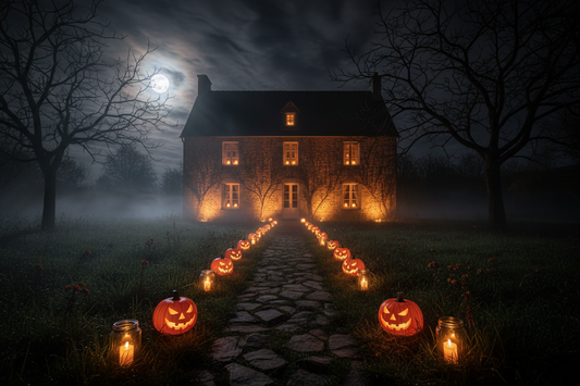 Lanterne et bougies LED Halloween – ambiance maison et jardin effet flamme