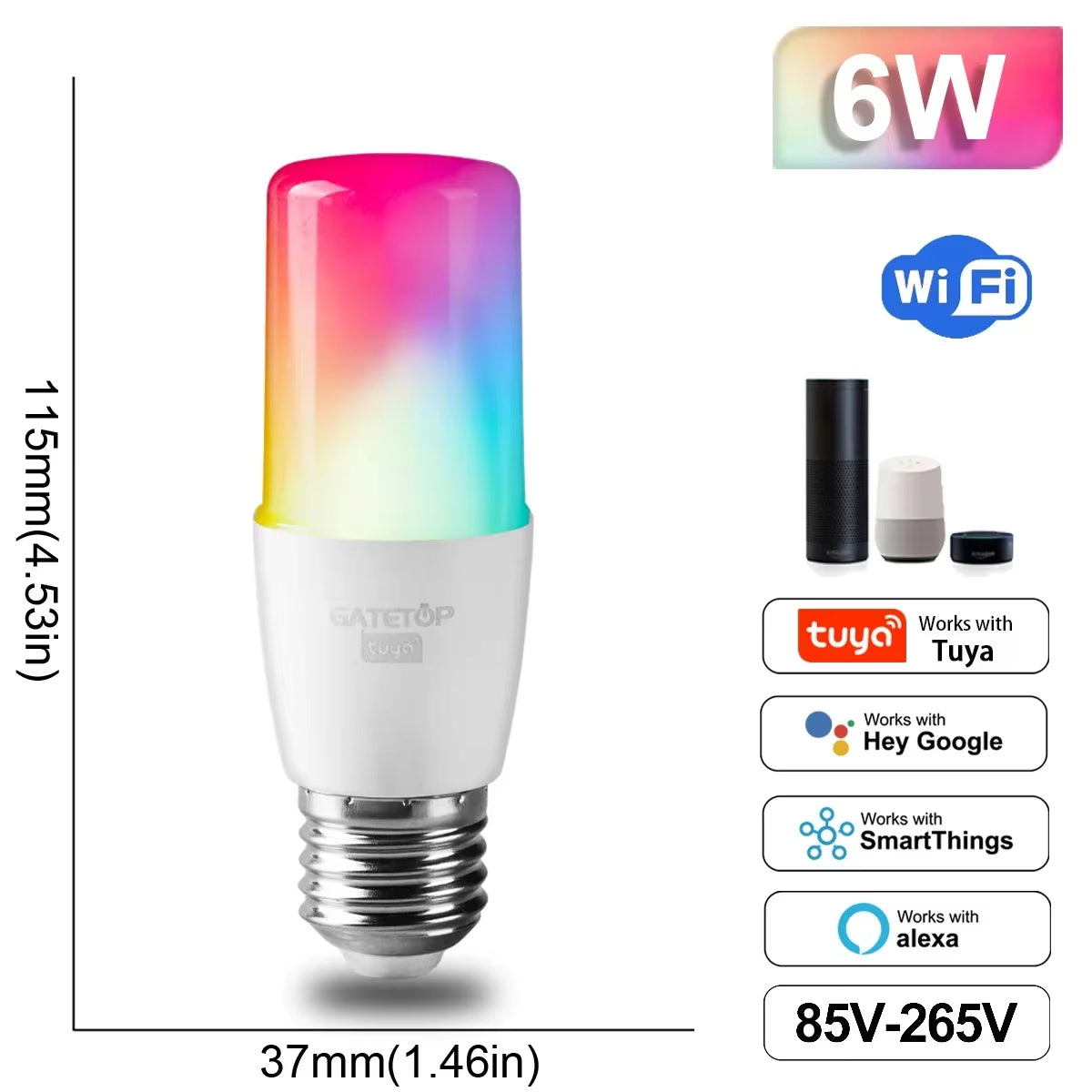 "Ampoule LED Connectée RGB WiFi Dimmable Compatible Alexa Google Home Culots E27 E14 GU10 B22"
