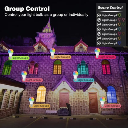 "Ampoule LED Connectée RGB WiFi Dimmable Compatible Alexa Google Home Culots E27 E14 GU10 B22"