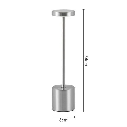 3 Colors Rechargeable Alloy Cordless LED Table Lamp Touch Switch Night Light Nordic Style Home Bar Restaurant Ambiance Desk Lamp