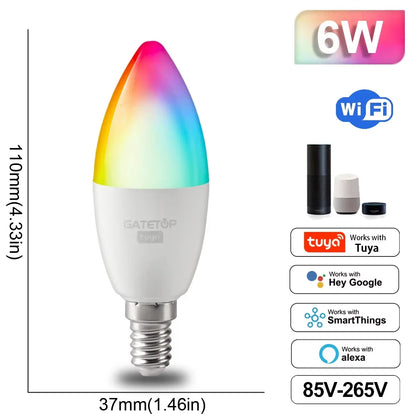 "Ampoule LED Connectée RGB WiFi Dimmable Compatible Alexa Google Home Culots E27 E14 GU10 B22"