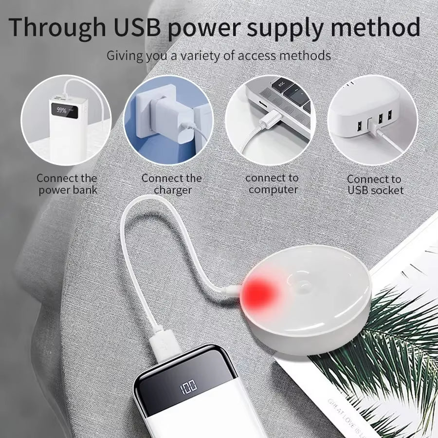 PIR Motion Sensor LED Night Light USB Rechargeable Bedroom Night Lamp Kitchen Cabinet Wardrobe Lamp Stairs Hallway Closet Lights