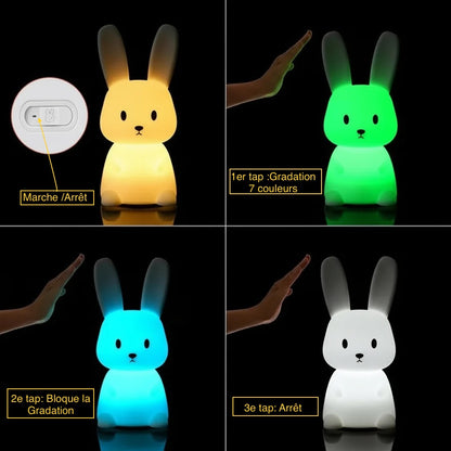 Veilleuse Lapin LED - 7 Couleurs Tactile Enfant