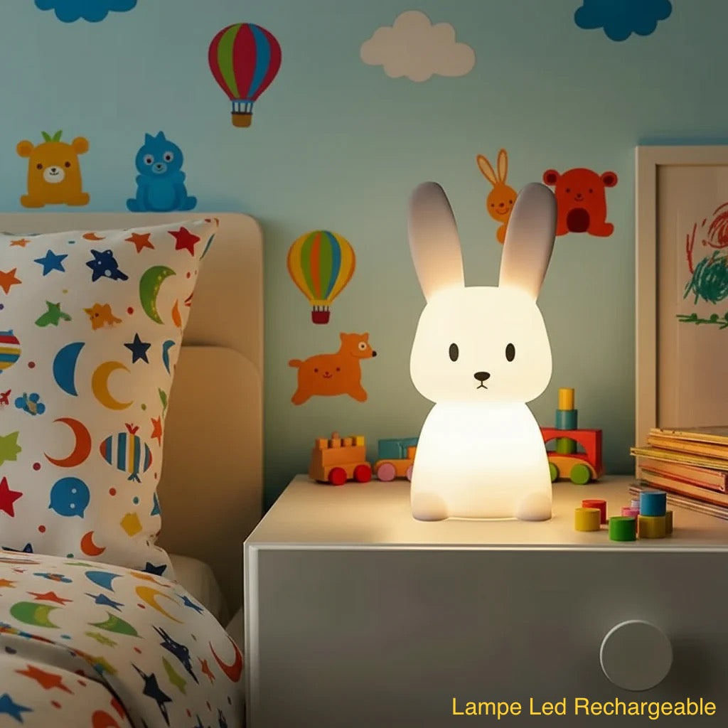Veilleuse Lapin LED - 7 Couleurs Tactile Enfant