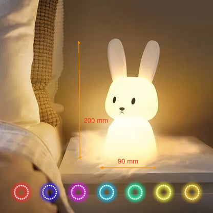 Veilleuse Lapin LED - 7 Couleurs Tactile Enfant