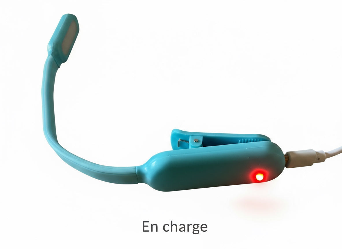 Mini Liseuse LED à Pince Rechargeable USB - 3 Intensités Réglables
