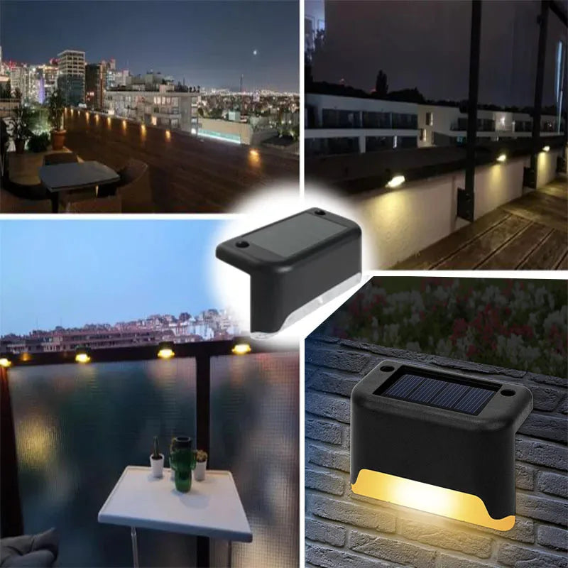 Lampe solaire LED extérieure noire avec lumière blanc chaud