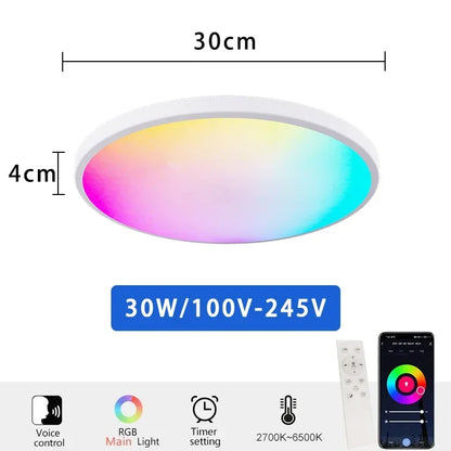 Smart LED Ceiling Lamp Tuya Wifi Dimmable Circular Home Lamp Alexa Voice Control Application Google Living Room Bedroom Lighting