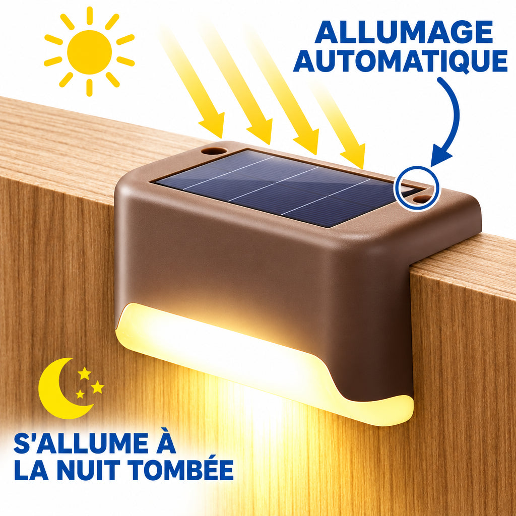Lampe solaire LED avec allumage automatique à la tombée de la nuit