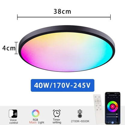 Smart LED Ceiling Lamp Tuya Wifi Dimmable Circular Home Lamp Alexa Voice Control Application Google Living Room Bedroom Lighting