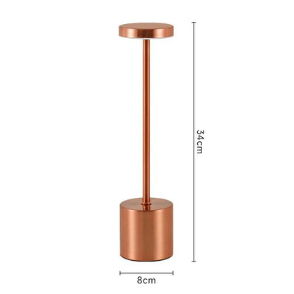 3 Colors Rechargeable Alloy Cordless LED Table Lamp Touch Switch Night Light Nordic Style Home Bar Restaurant Ambiance Desk Lamp