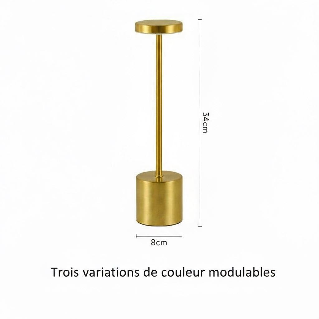 Lampe LED tactile dorée avec 3 modes d'éclairage