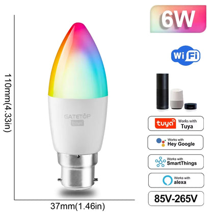 "Ampoule LED Connectée RGB WiFi Dimmable Compatible Alexa Google Home Culots E27 E14 GU10 B22"