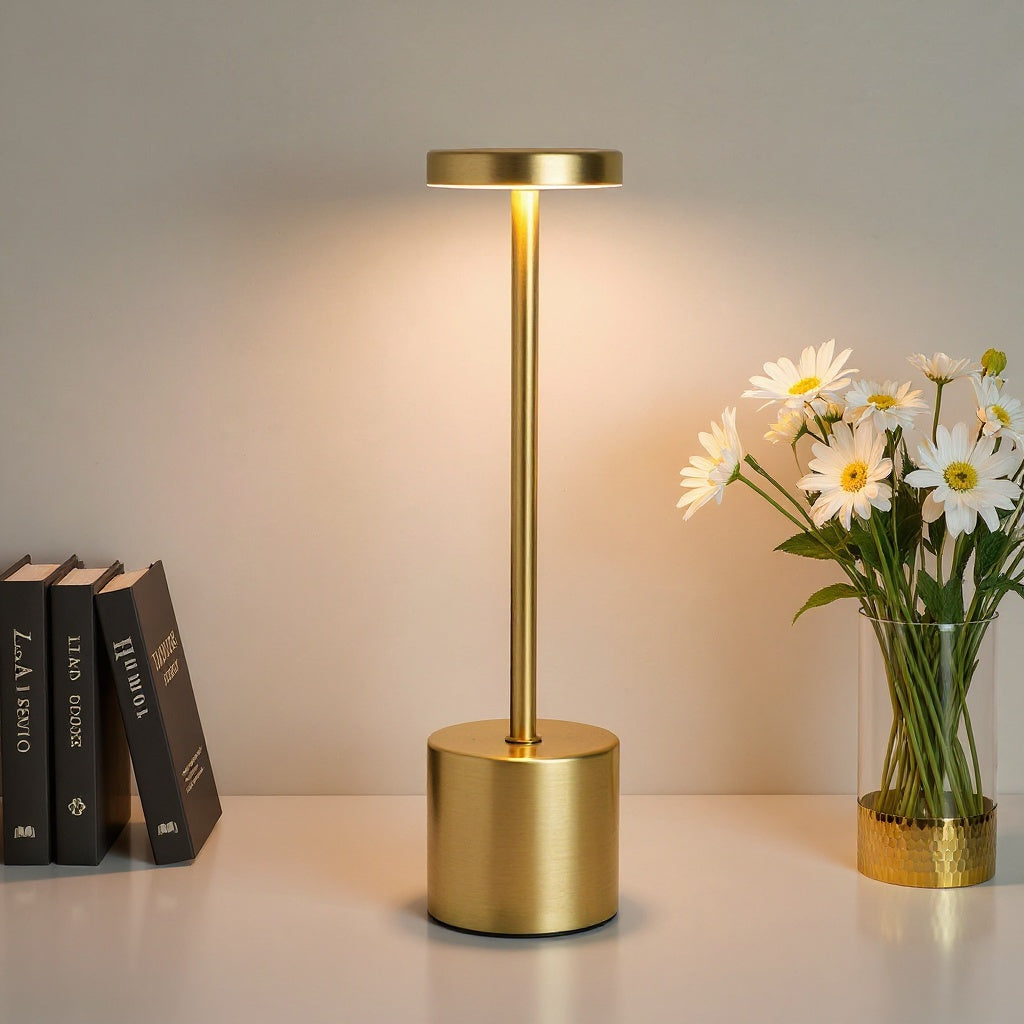 Lampe LED tactile dorée avec 3 modes d'éclairage