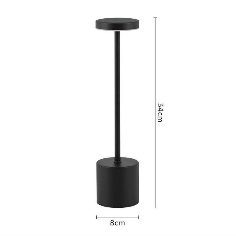 3 Colors Rechargeable Alloy Cordless LED Table Lamp Touch Switch Night Light Nordic Style Home Bar Restaurant Ambiance Desk Lamp