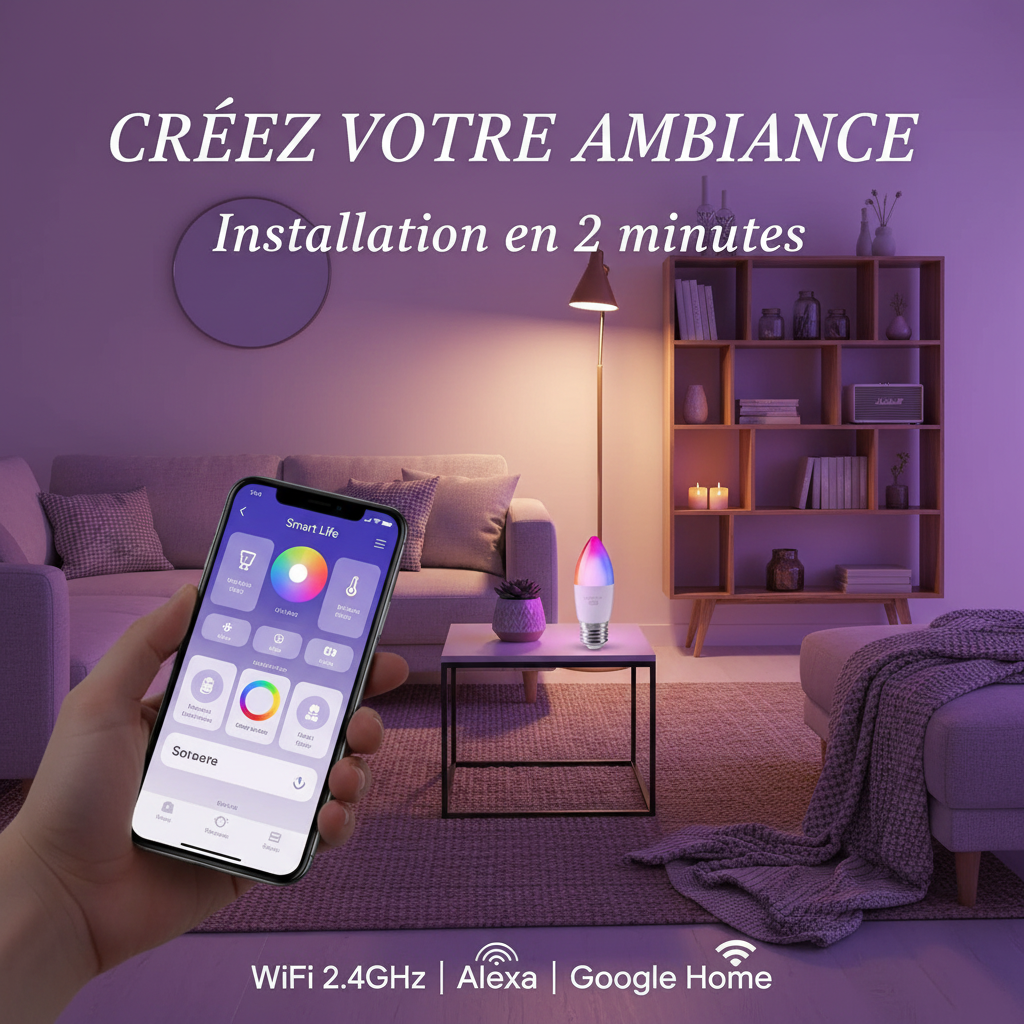 Créez votre ambiance - Installation en 2 minutes - WiFi 2.4GHz compatible Alexa Google Home